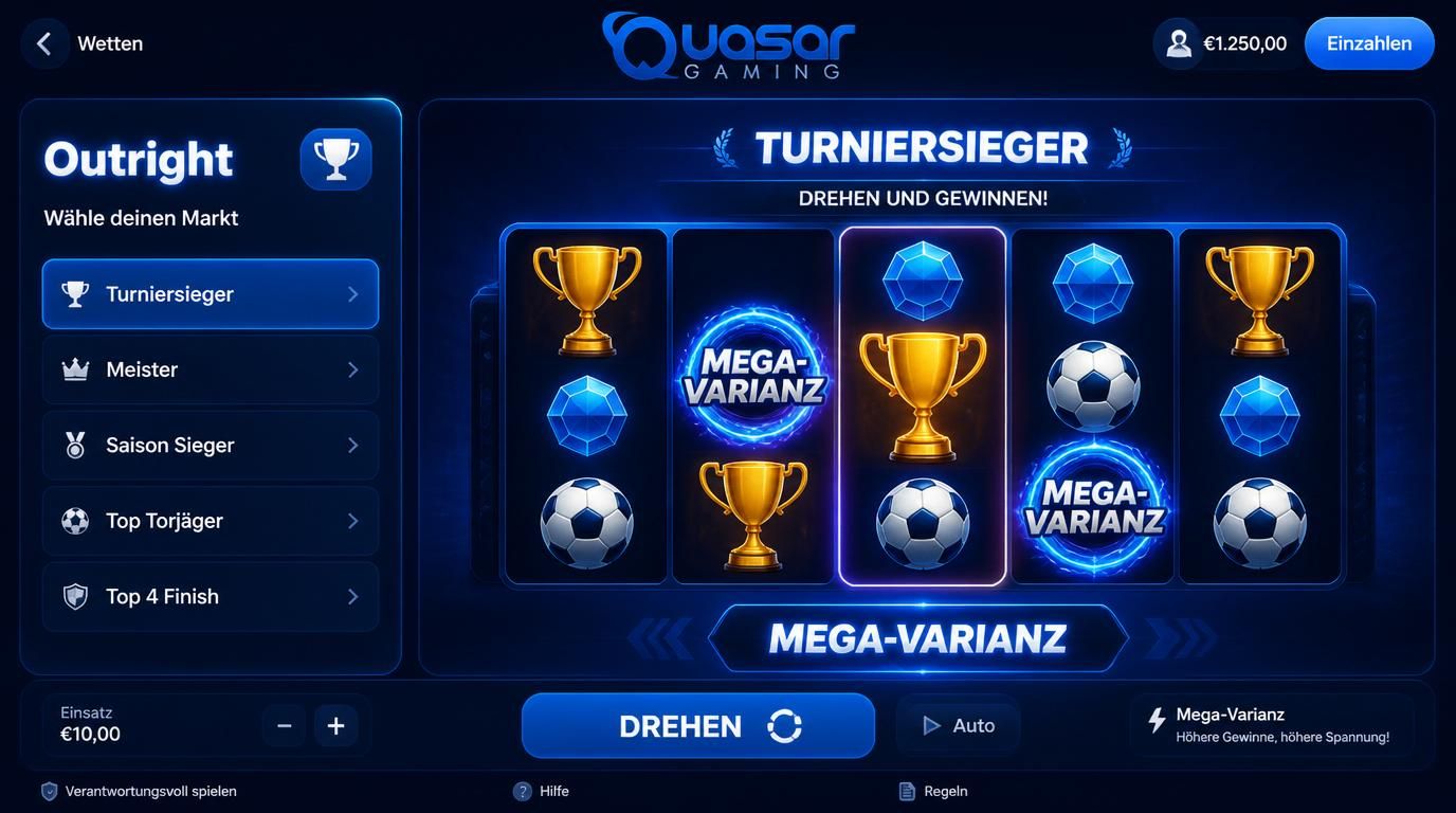 Outright Märkte kombiniert mit Slot-Visualisierung